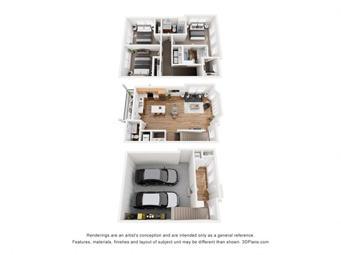 Floor plan for 3 beds, 2.5 baths, 1893 sqft